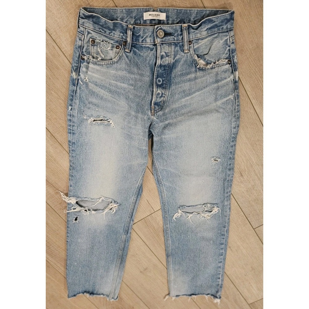 Moussy Vintage Jeans Howa Womens Size 29 Destroyed Japan Japanese Denim Raw Hem